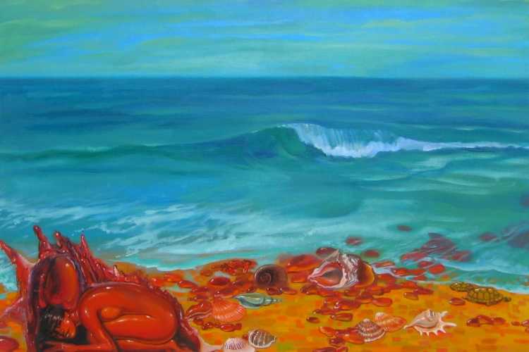 Янтарь на море живопись