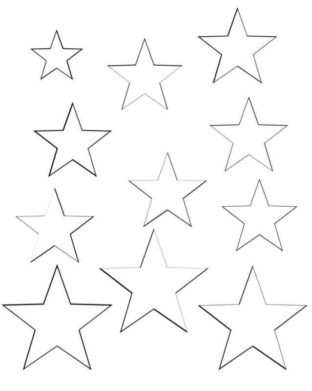 Трафарет для вырезания звезд