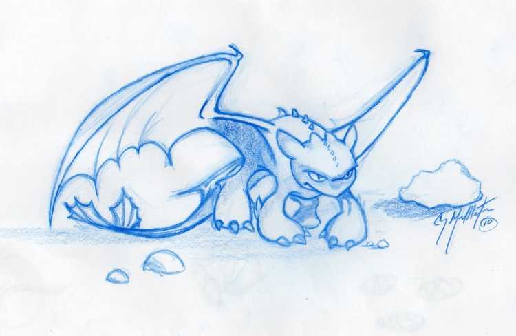 Ночная фурия карандашом