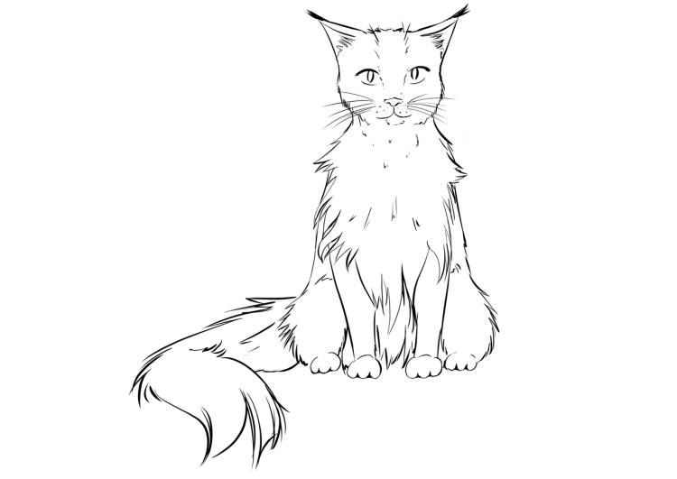 Нарисовать сидящую кошку