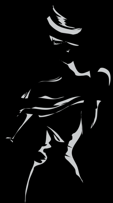 Силуэт женщины в шляпке