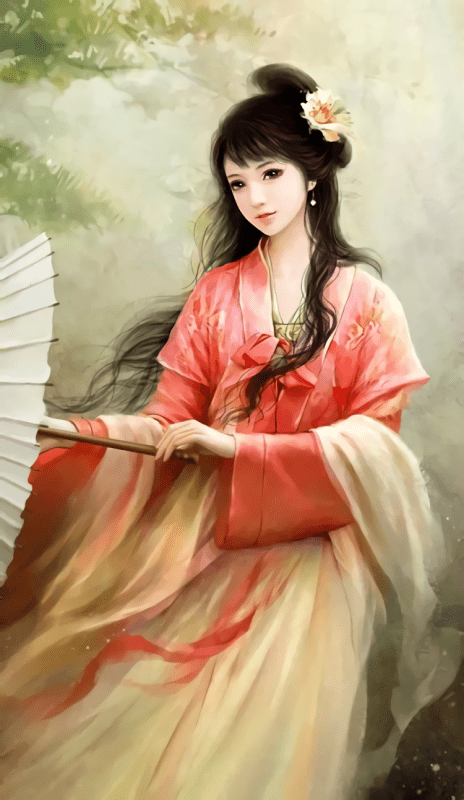 Гейша на прозрачном фоне