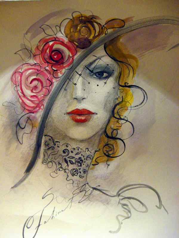 Женская шляпка рисунок