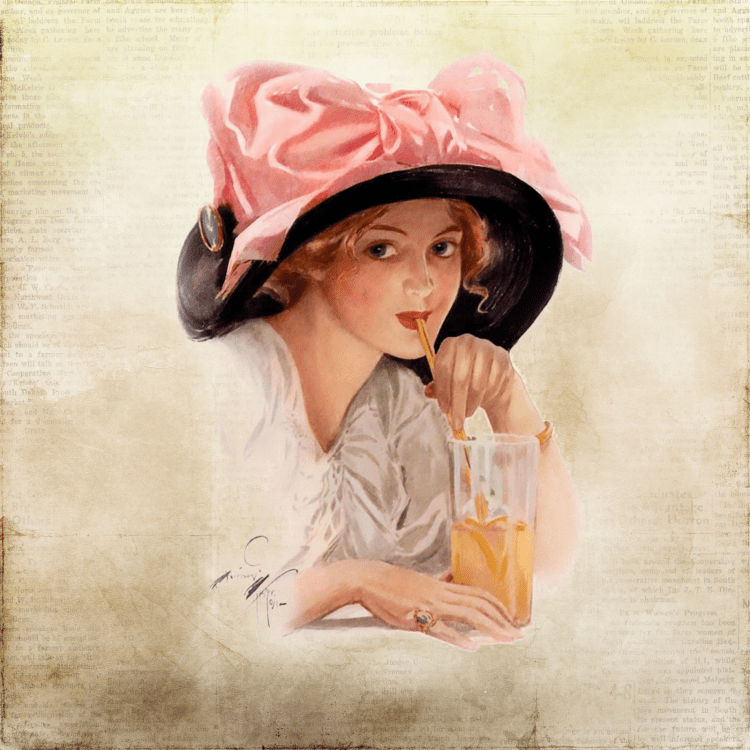 Картина девушка в шляпе