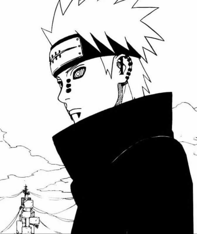 Акацуки Пейн черно белые