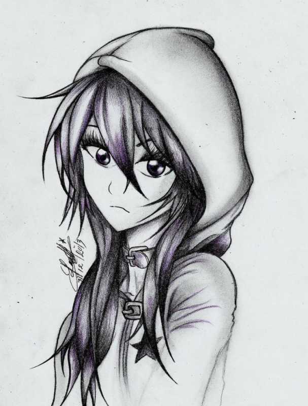 Девушка эмо нарисованная