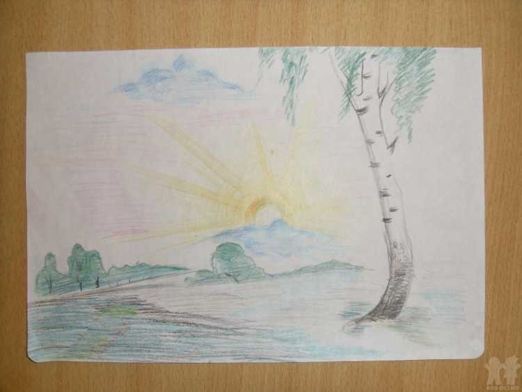 Пейзаж на альбомном листе