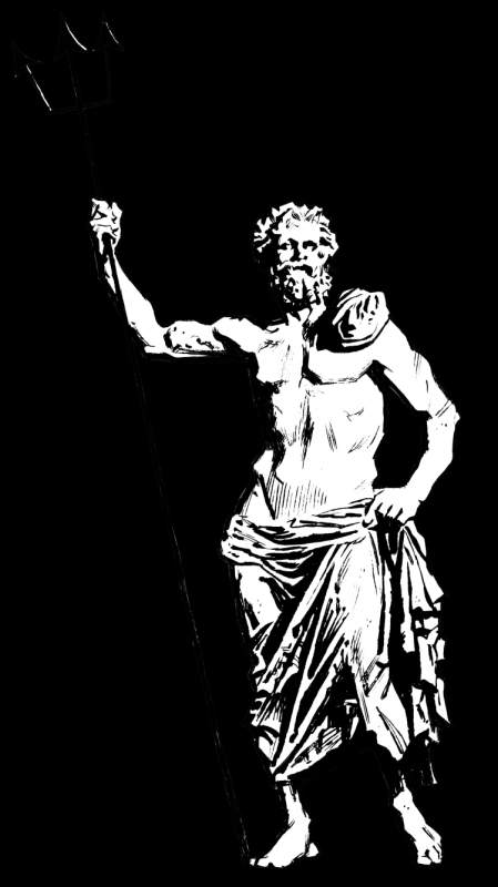 Тату боги Греции Посейдон