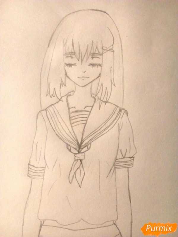 Рисуем школьницу поэтапно