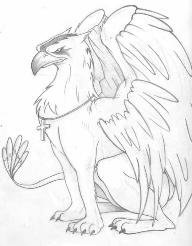 Грифон карандашом