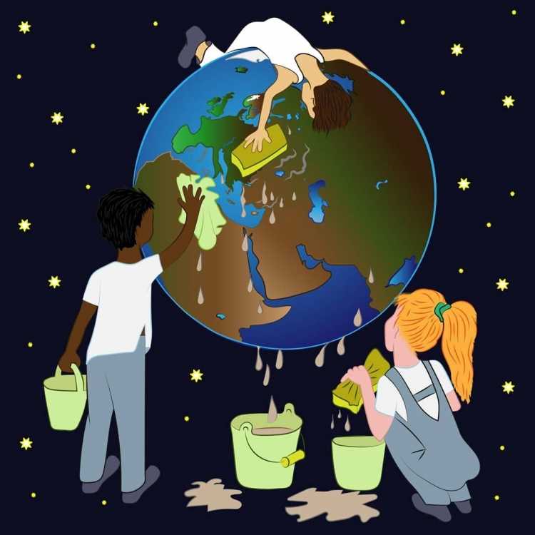 Планета в мусоре рисунок