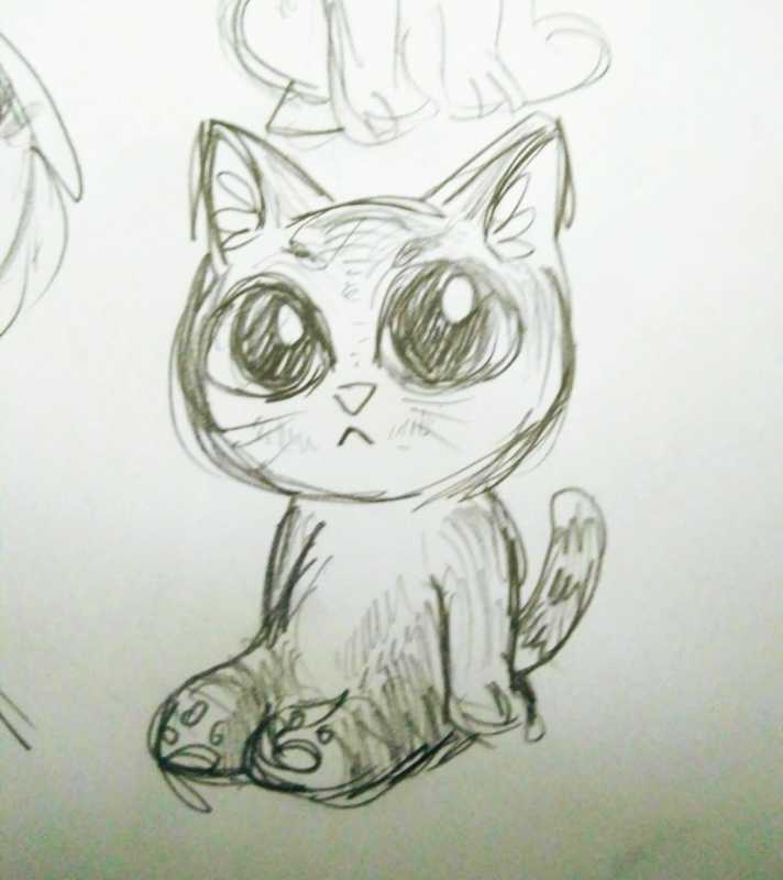 Рисунки няшных котиков карандашом