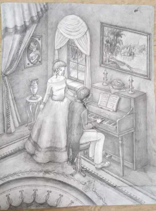 Дубровский и Маша Троекурова рисунок