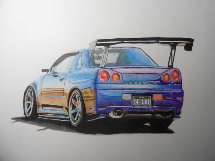 Nissan Skyline GTR r34 drawing