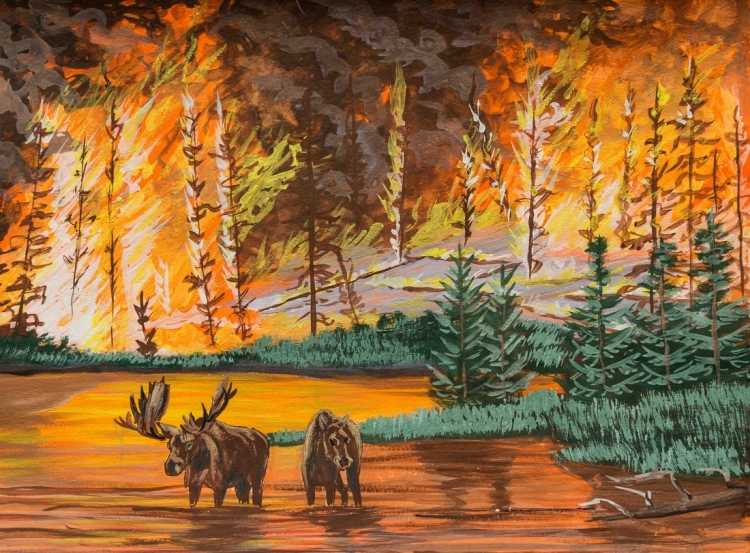 Лесной пожар для пейзажа