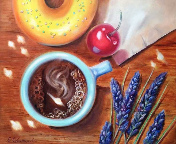 Картина маслом кофе