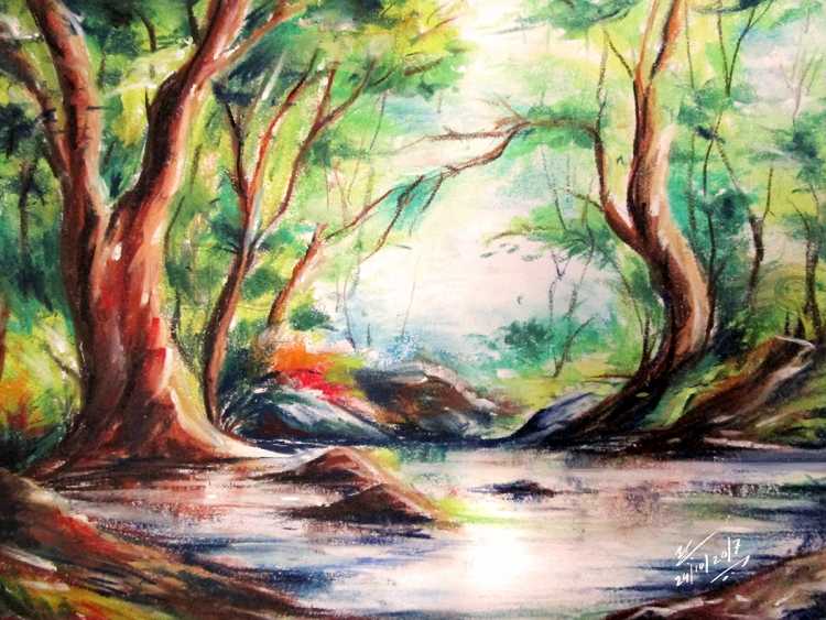 Рисунки масляной пастелью город