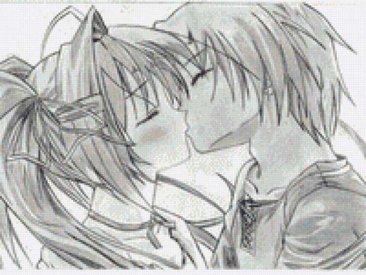 Аниме пара карандашом для срисовки