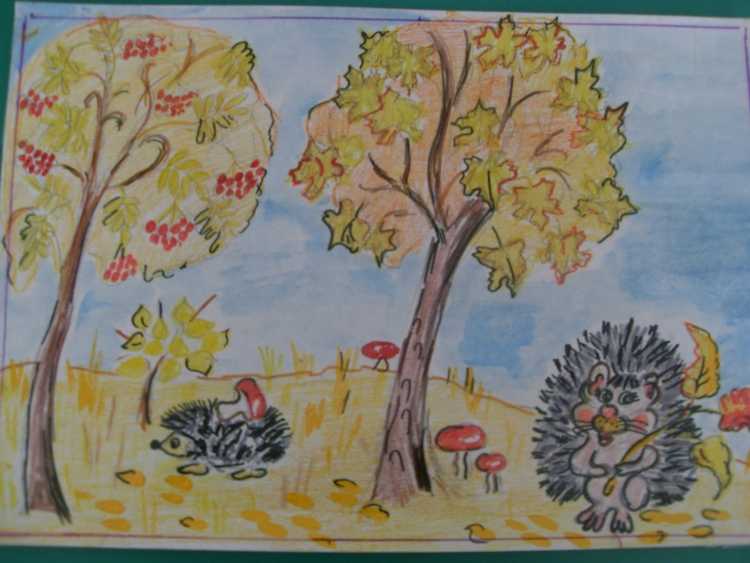 Рисунок на тему осень легкий