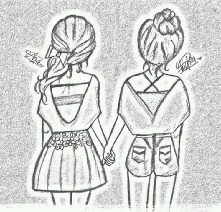 Рисунки для срисовки подруги