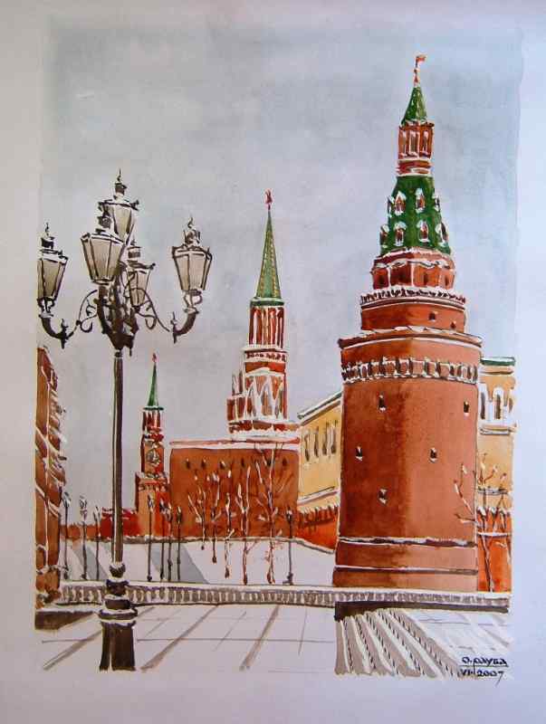 Красная площадь Москва рисунок