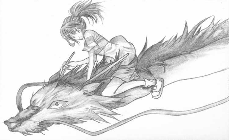 Хаку Унесенные призраками дракон скетч