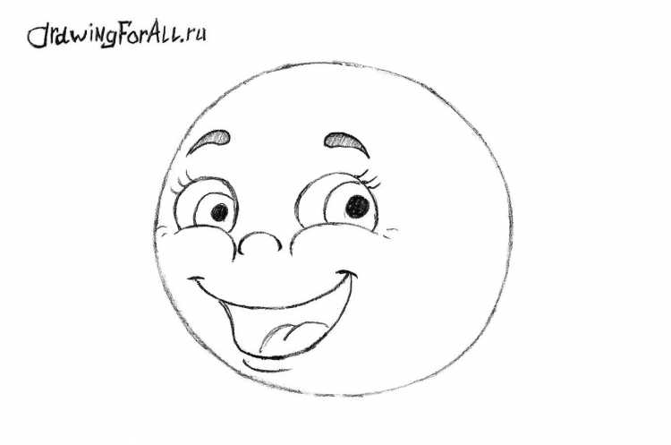 Колобок рисунок карандашом
