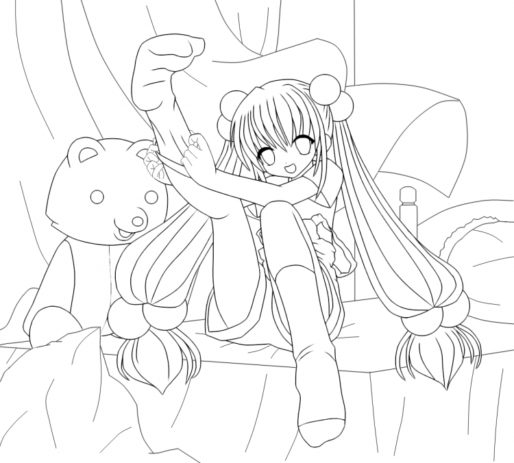 Раскраска антистресс аниме