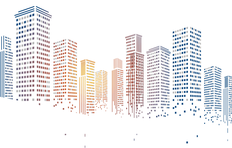 Силуэты домов города