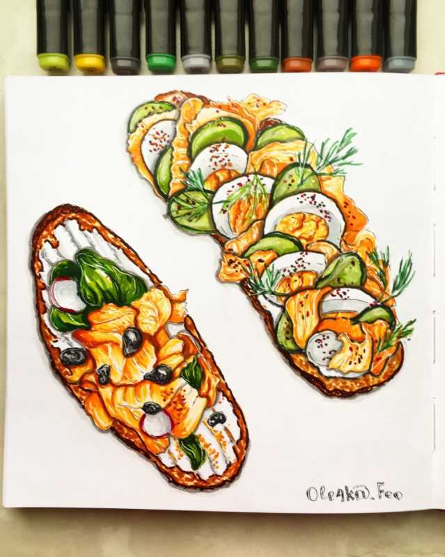 Рисование полезная и вредная еда