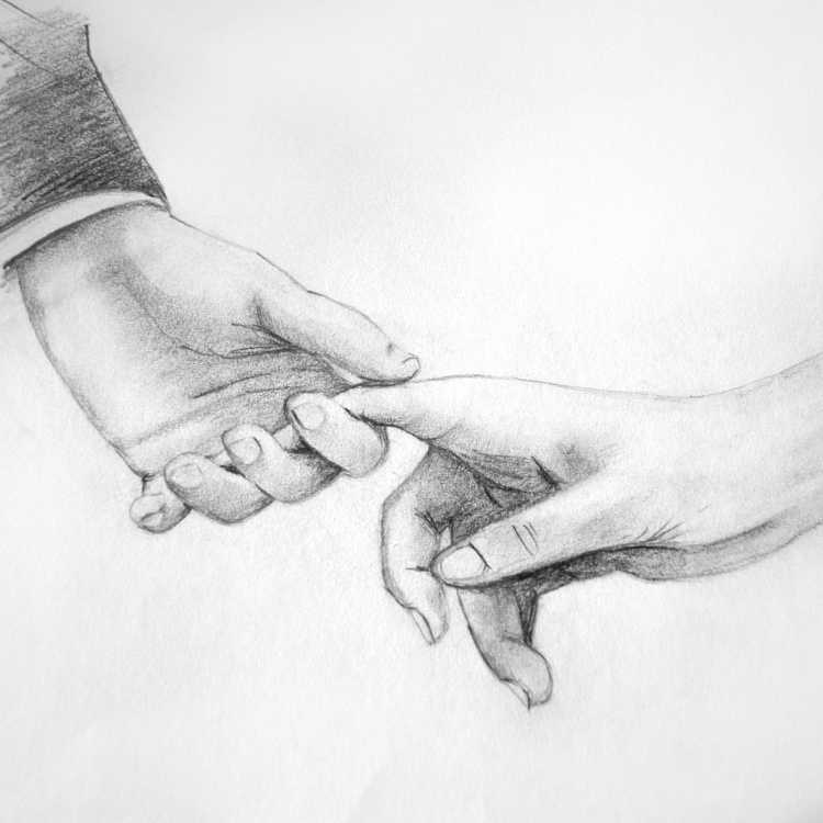 Держаться за руки рисунок карандашом
