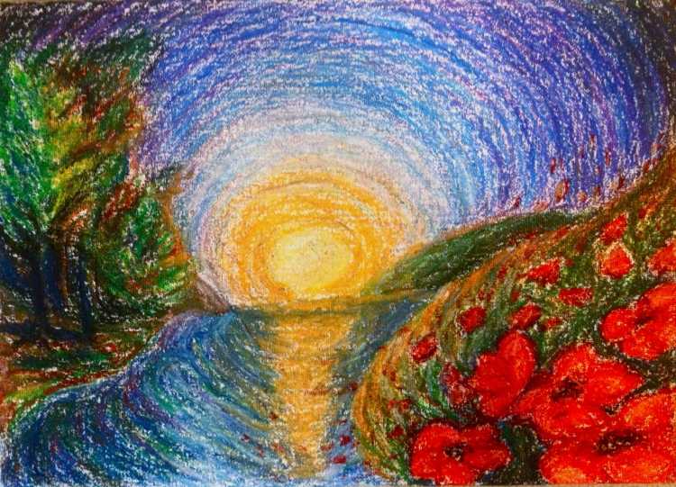 Рисование масляной пастелью