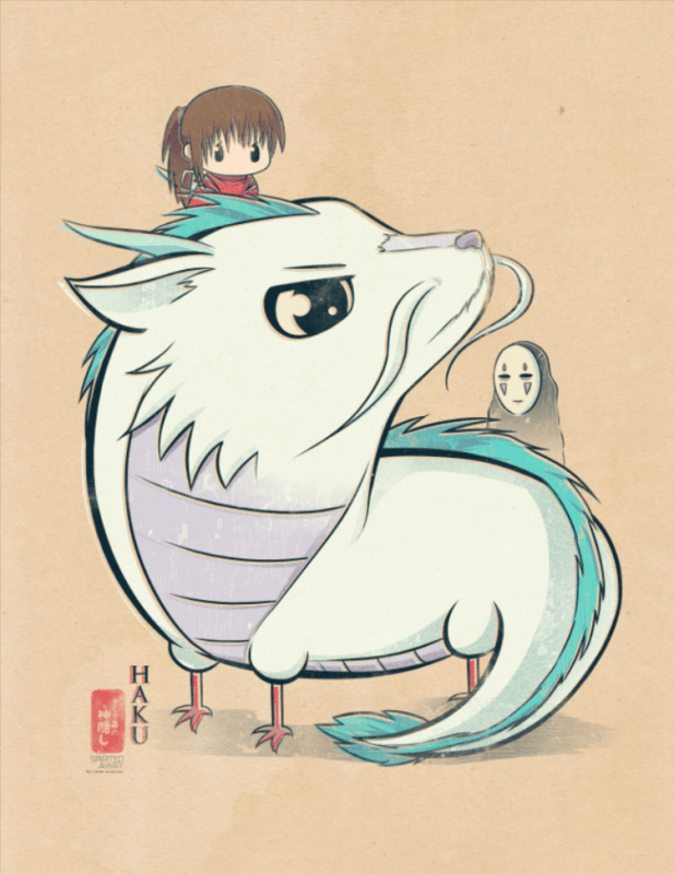 Хаяо Миядзаки аниме Унесенные призраками дракон