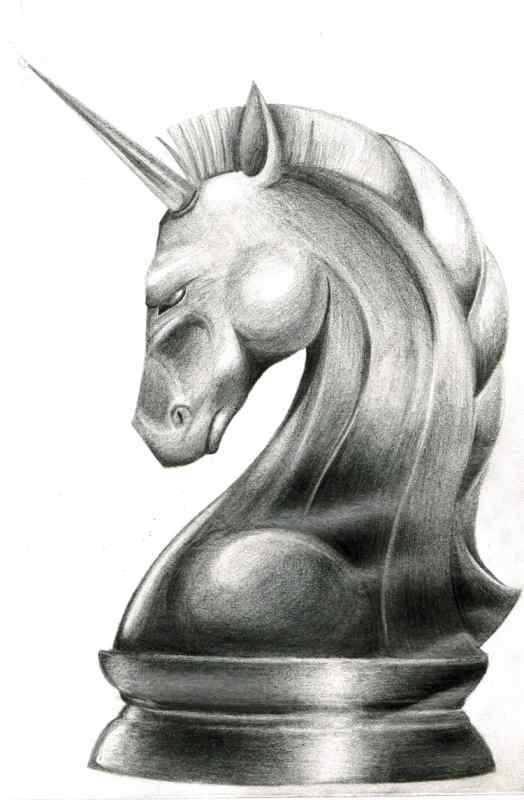 Шахматы конь рисунок Графика