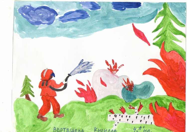 Рисунок на тему пожарная безопасность в лесу