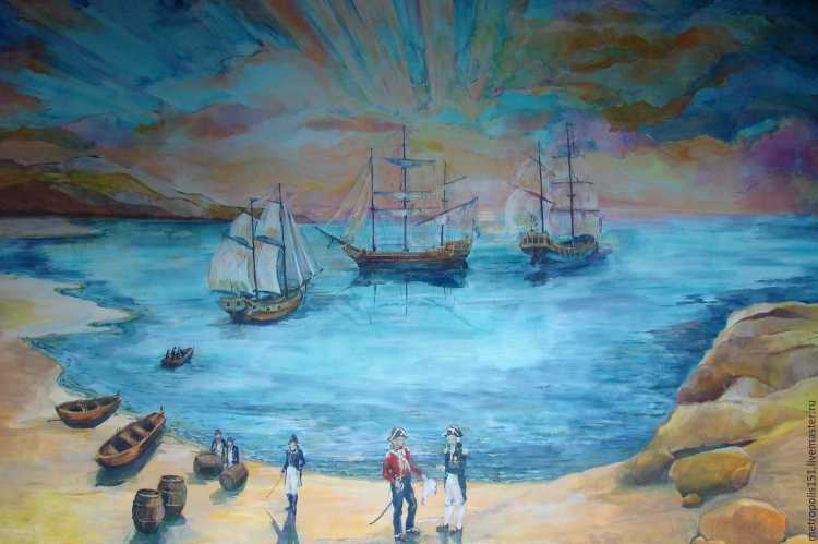 Морской пейзаж на стене