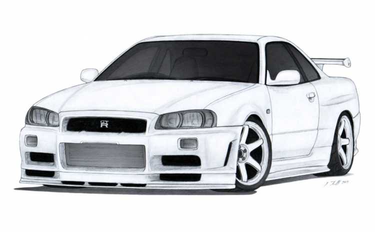 Nissan Skyline GTR r34 draw