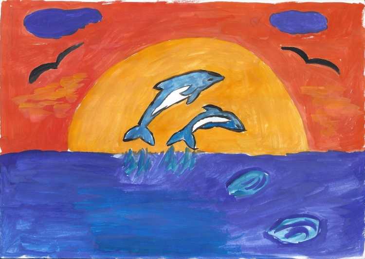 Рисунок на тему разноцветные капли