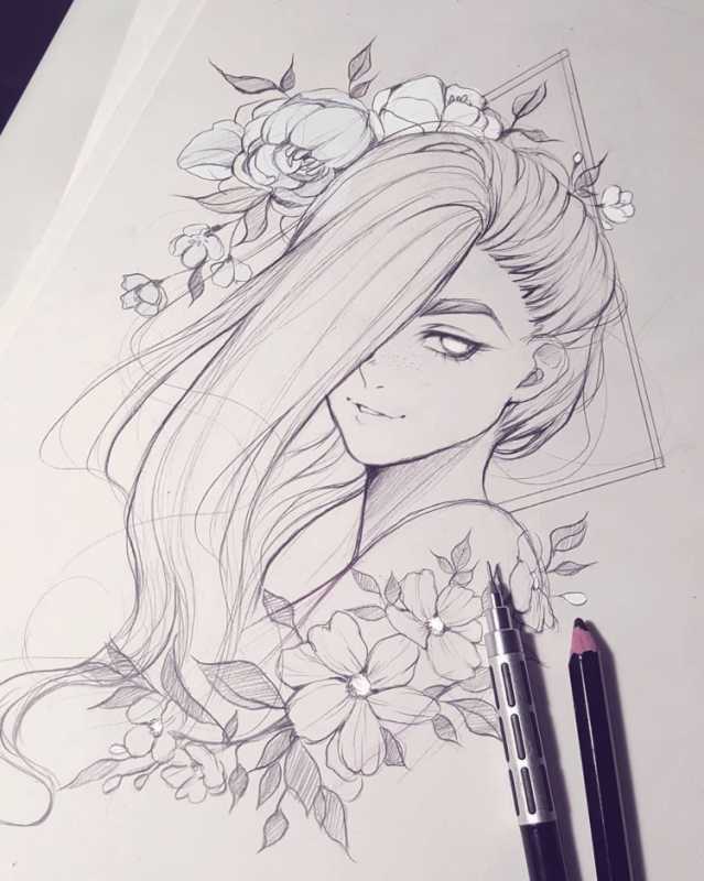 Красивые скетчи карандашом для срисовки