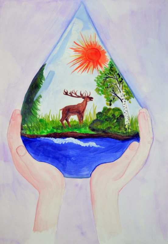 Красота воды рисунок детский