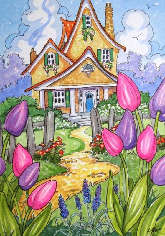 Сказочные домики рисование