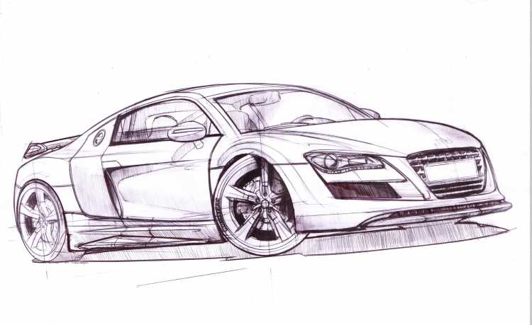 Раскраска Ауди р8 сбоку