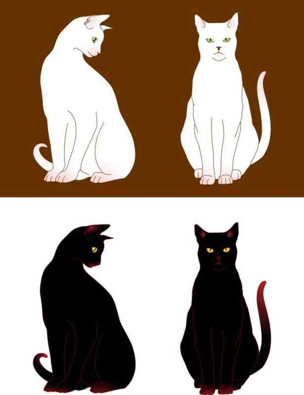 Кошка сидит арт