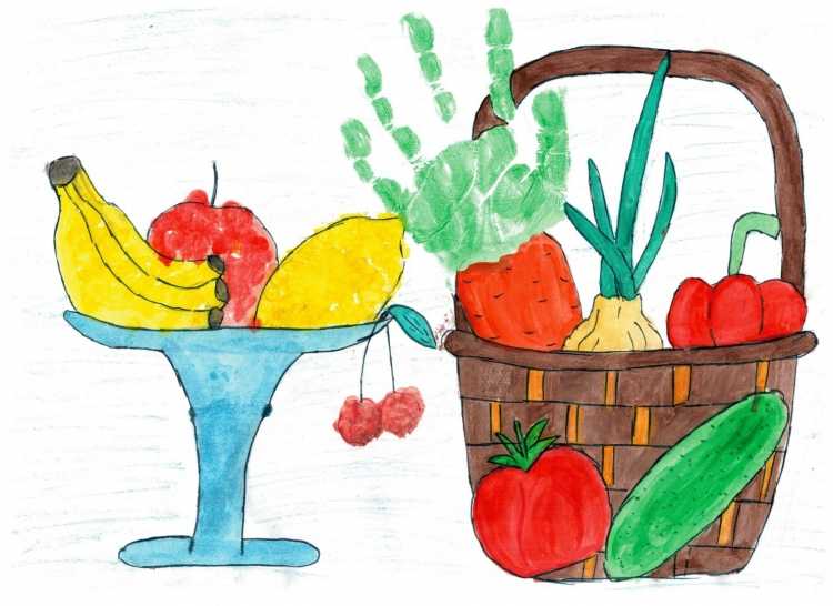 Плакат овощи и фрукты полезные продукты