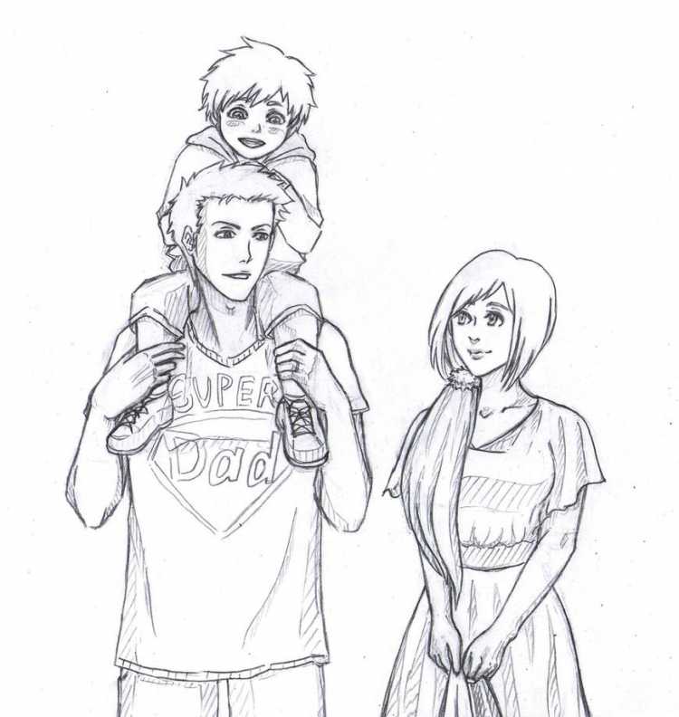 Скетч семья