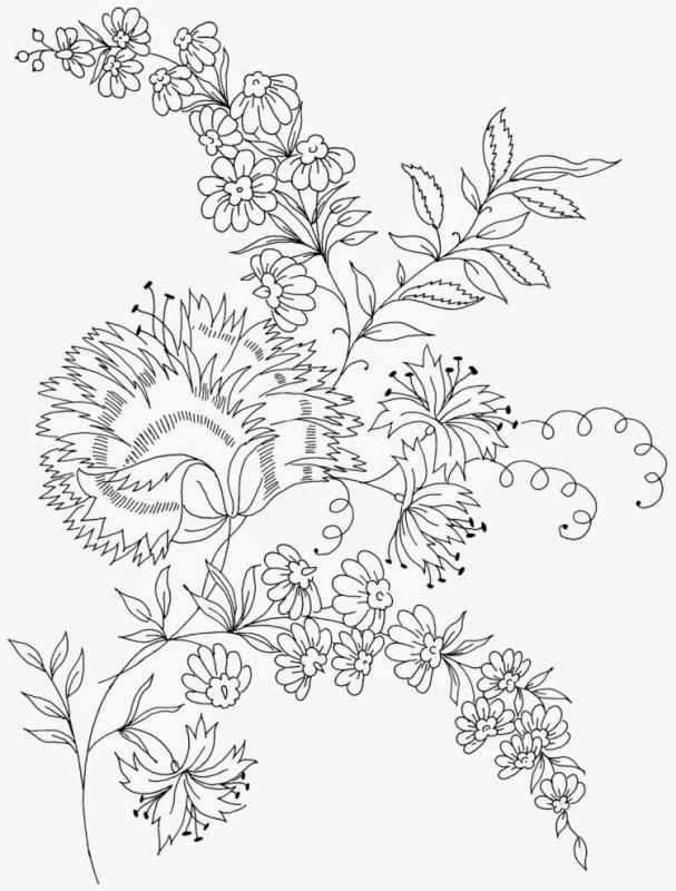 Цветочные мотивы для вышивки гладью