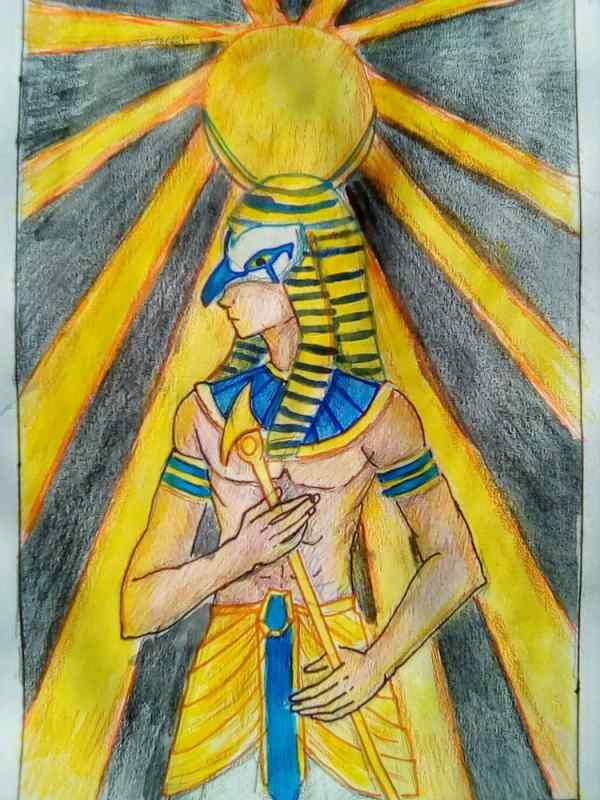 Бог Амон ра рисунок