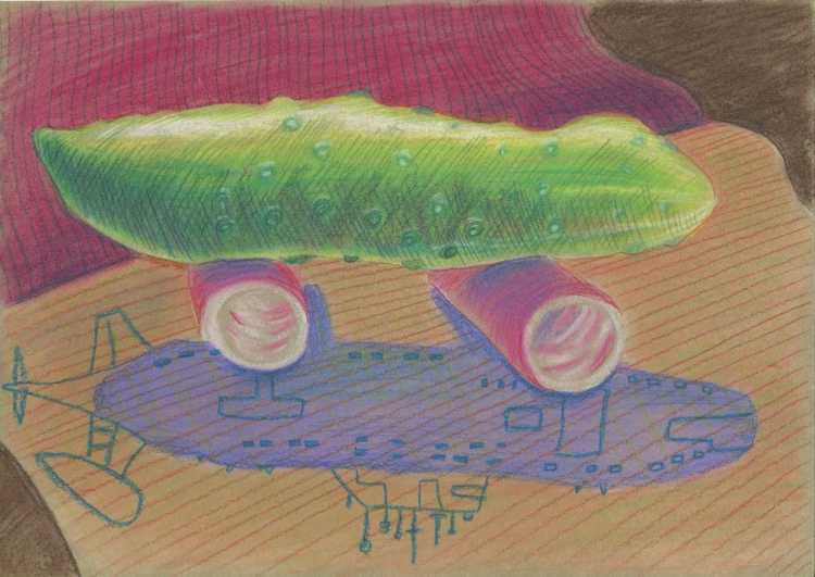 Рисование с натуры огурец