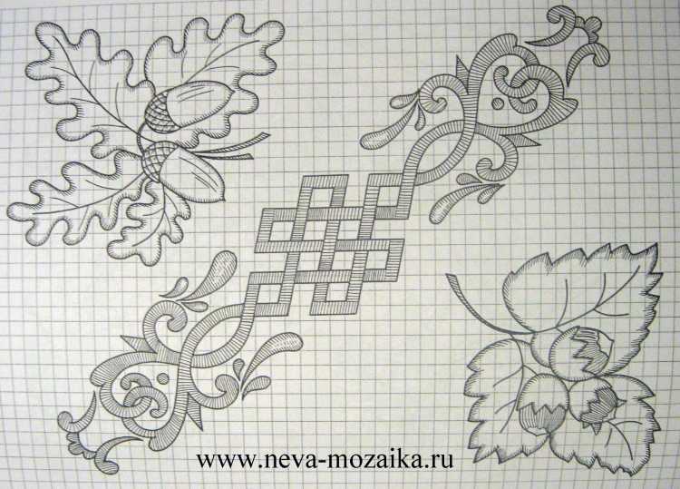 Орнамент для вышивки гладью