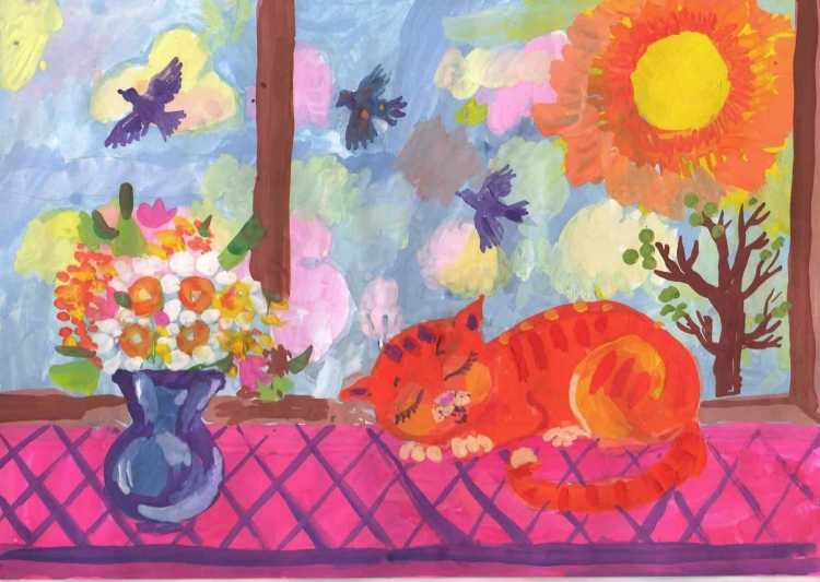 Детские весенние рисунки